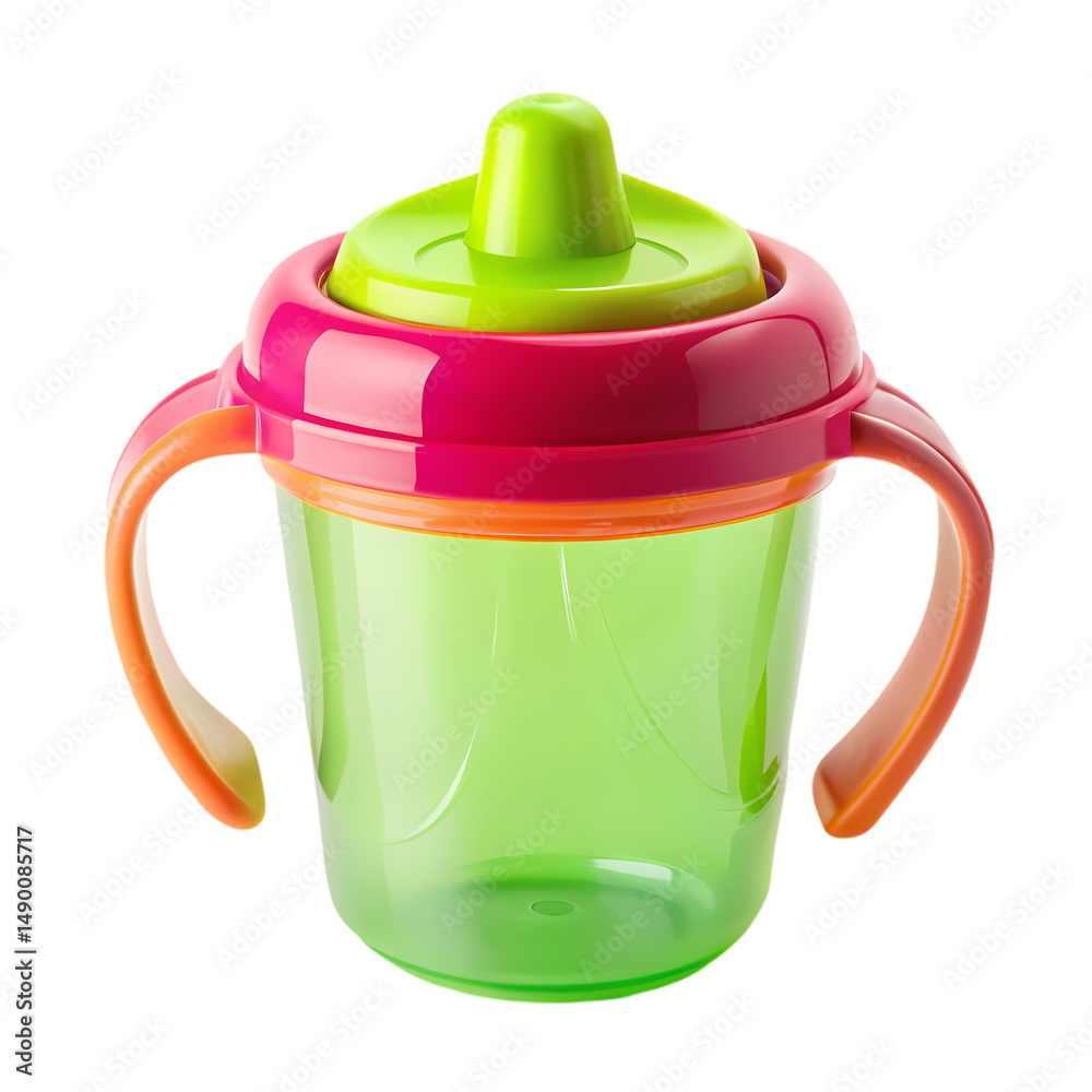 Baby Sippy Cup with Handles SpillProof Toddler Cup isolated on transparent background Baby Sippy Cup with Handles SpillProof Toddler Cup isolated on transparent background