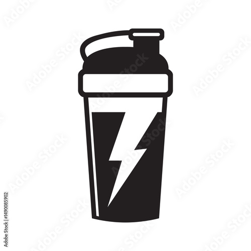 Fitness shaker bottle silhouette vector design