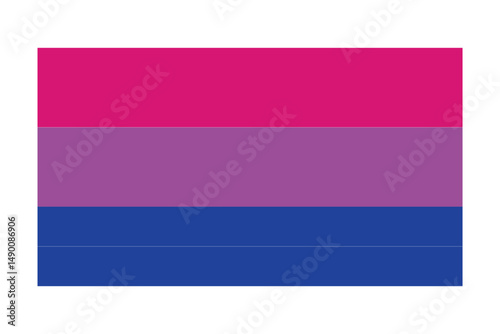 Bisexual lgbtq pride flag isolated on white background.