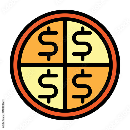 Equity Shares Vector Filled Icon Design