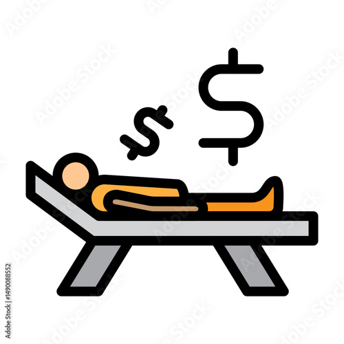 Passive Income Vector Filled Icon Design