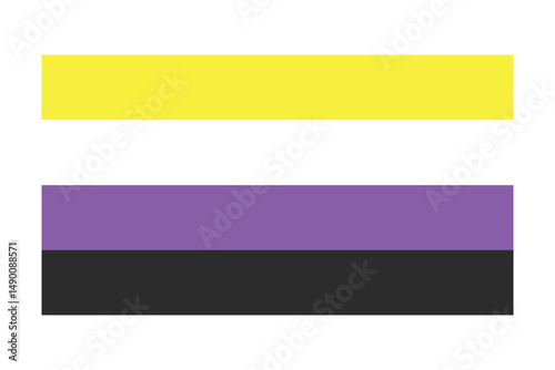 Non binary lgbtq pride flag isolated on white background.