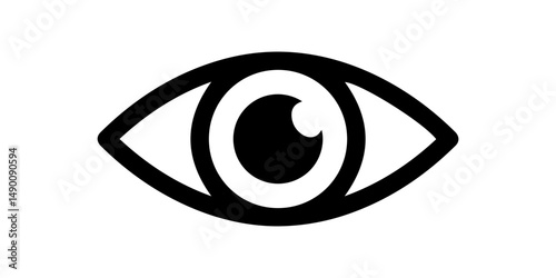 Simple eye icon. Eyesight pictogram in flat style.