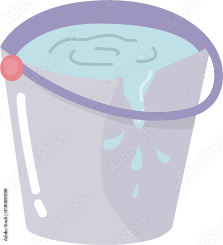 Bucket filled with water illustration