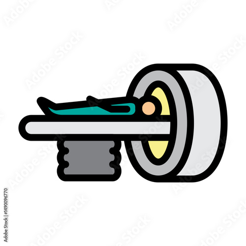 MRI Scanner Vector Filled Icon Design
