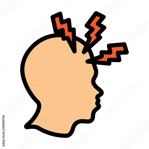 Headache Vector Filled Icon Design