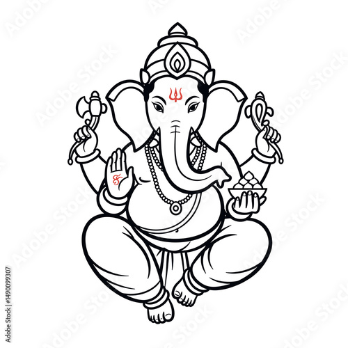 A mix of full-body and portrait Ganesha artworks with diverse artistic expressions from line art to full color.