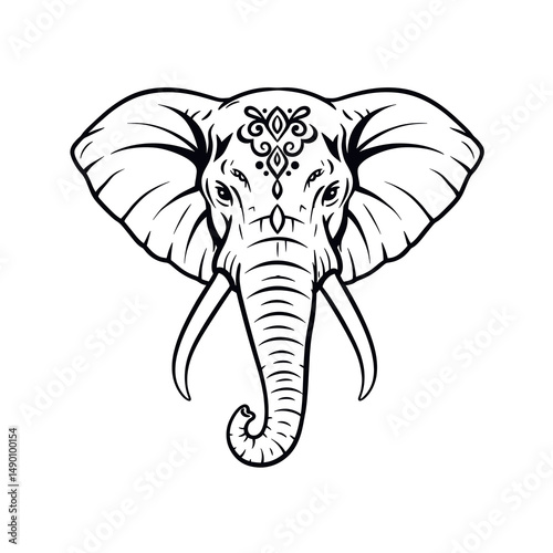 Multiple representations of Ganesha sitting cross-legged, holding symbolic items like modaks, lotuses, and weapons.