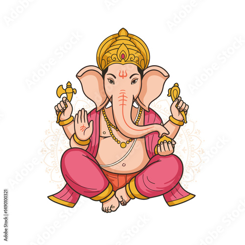 Illustrations emphasizing the spiritual and cultural essence of Ganesha in a visually appealing style.