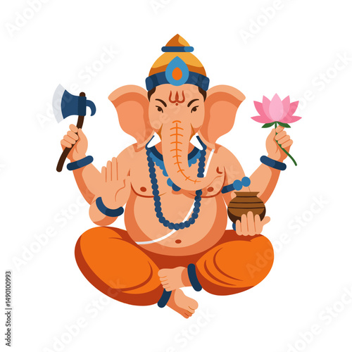 A mix of full-body and portrait Ganesha artworks with diverse artistic expressions from line art to full color.