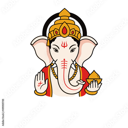 A mix of full-body and portrait Ganesha artworks with diverse artistic expressions from line art to full color.
