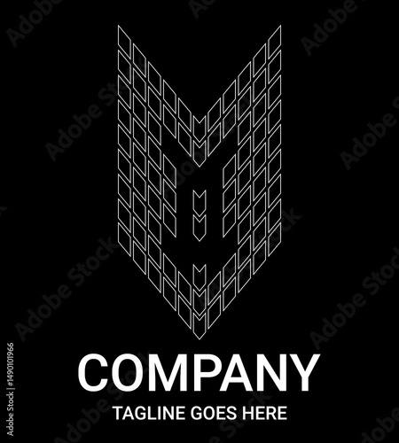Real Estate Logo with outlined letter "o". Outline lowercase monogram. Perfect for t-shirts, sports cars, property, architecture, construction and buildings. The logo is formed by a grid of squares.