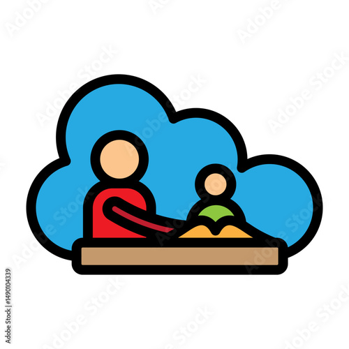Online Tutoring Vector Filled Icon Design