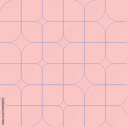 Pastel Rounded Grid Pattern – Soft Minimal Retro Tile Design