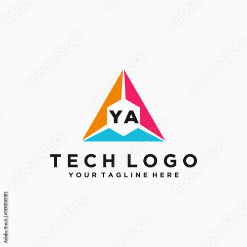 YA Initials Tech Logo Vector Art  Icons  and Graphics