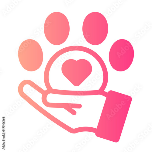 animal therapy gradient icon