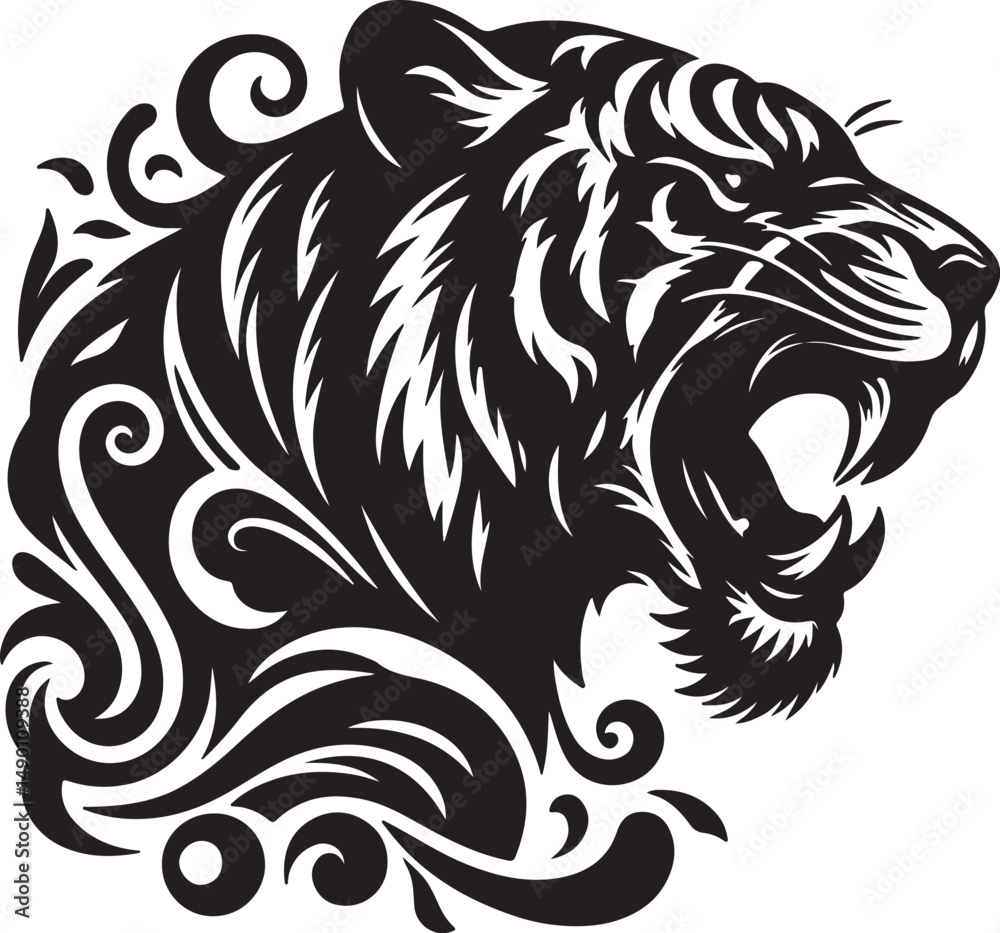 Fototapeta premium Tiger Silhouette