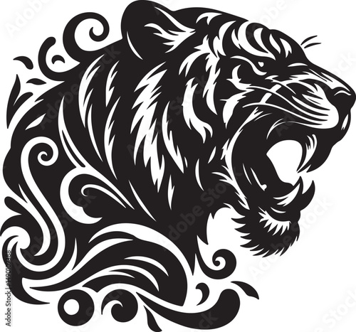 Wallpaper Mural Tiger Silhouette Torontodigital.ca