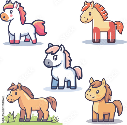 Cartoon horse illustration material