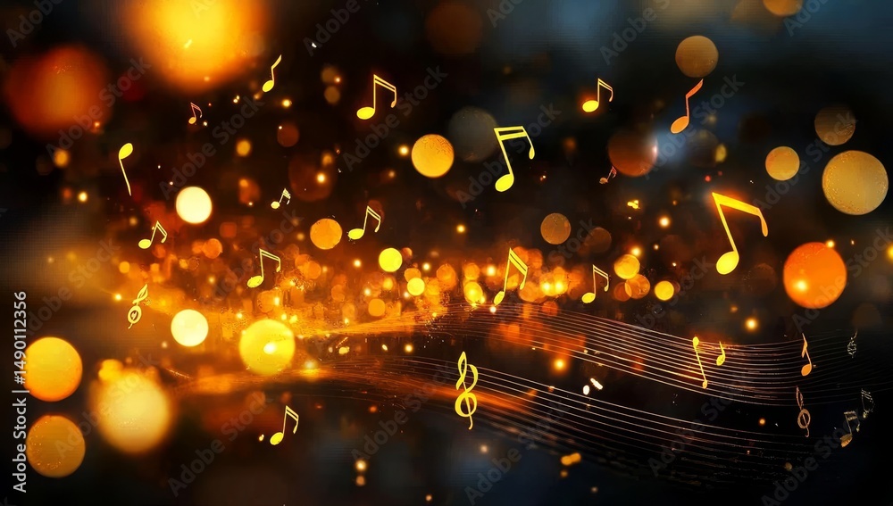 Obraz premium Musical accents journeying into an unseen horizon.