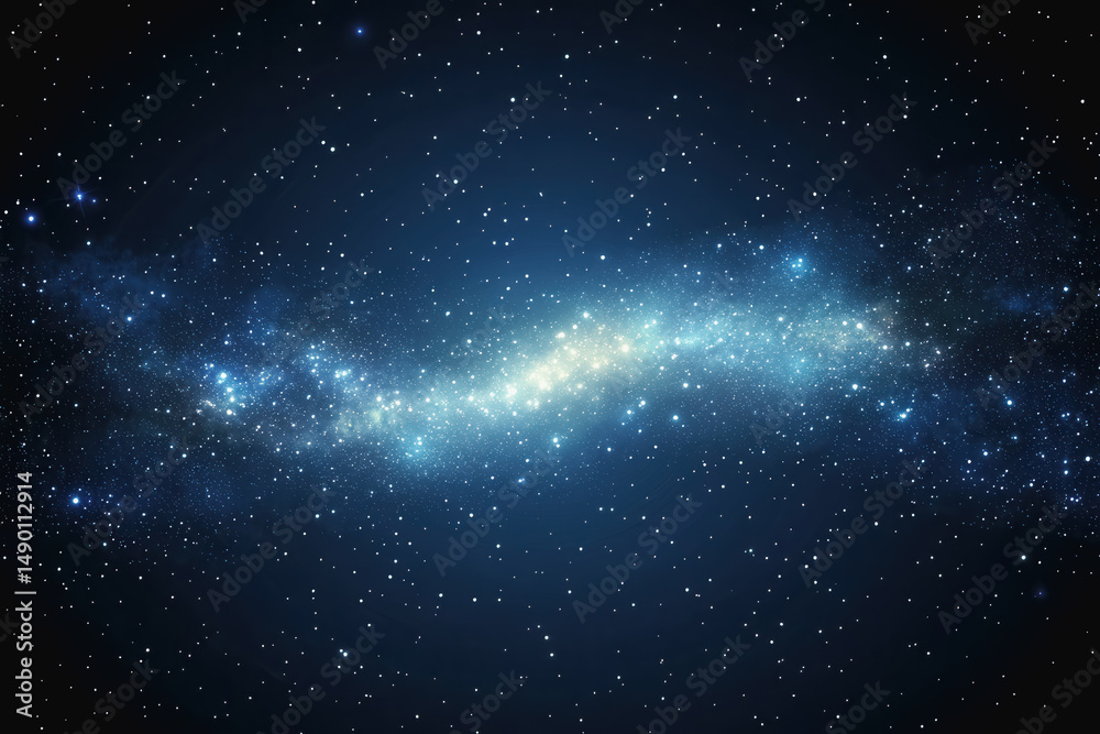 Obraz premium Majestic milky way galaxy spreading across the night sky creating an awe-inspiring cosmic landscape of stars and wonder