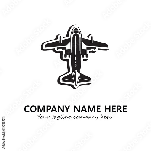 Plane silhouette logo company design vector illustration