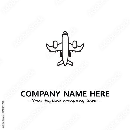 Plane silhouette logo company design vector illustration