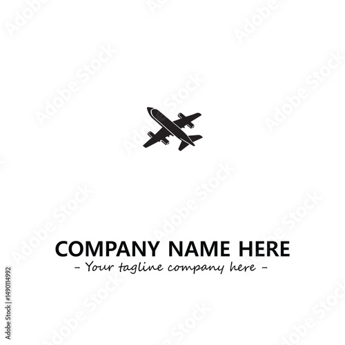 Plane silhouette logo company design vector illustration