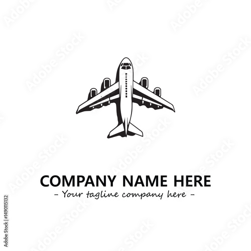 Plane silhouette logo company design vector illustration