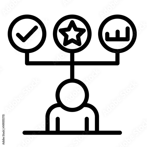 Skill Assessment Vector Line Icon Design