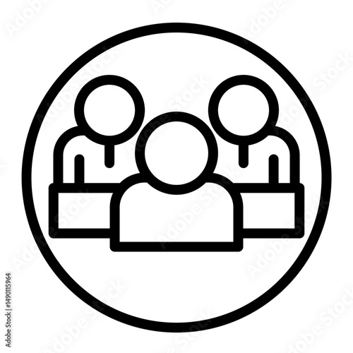 Interview Panel Vector Line Icon Design