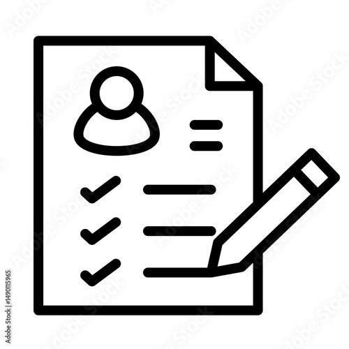 Course Enrollment Vector Line Icon Design