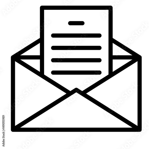 Job Offer Letter Vector Line Icon Design