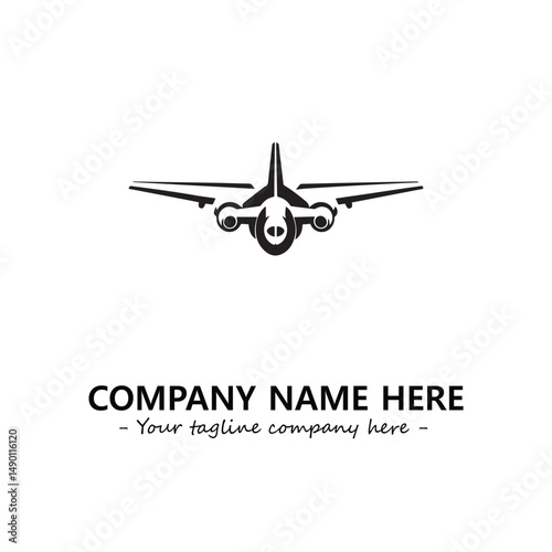 Plane silhouette logo company design vector illustration