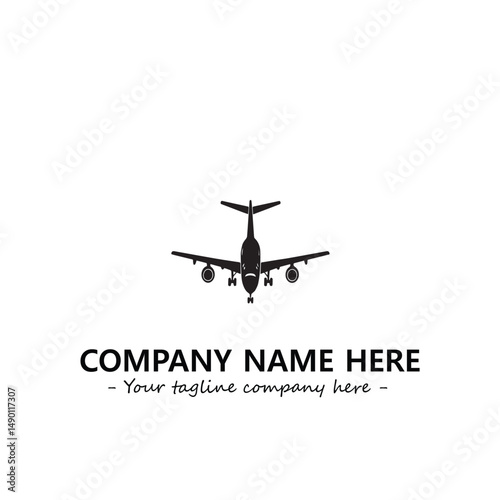 Plane silhouette logo company design vector illustration