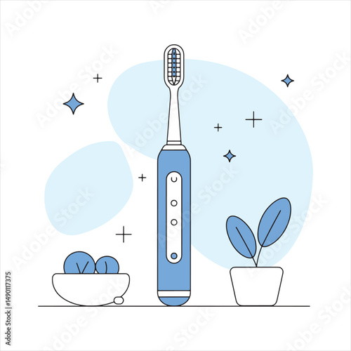 Modern Electric Toothbrush with Bathroom Accessories