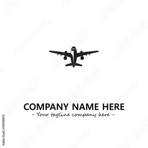 Plane silhouette logo company design vector illustration