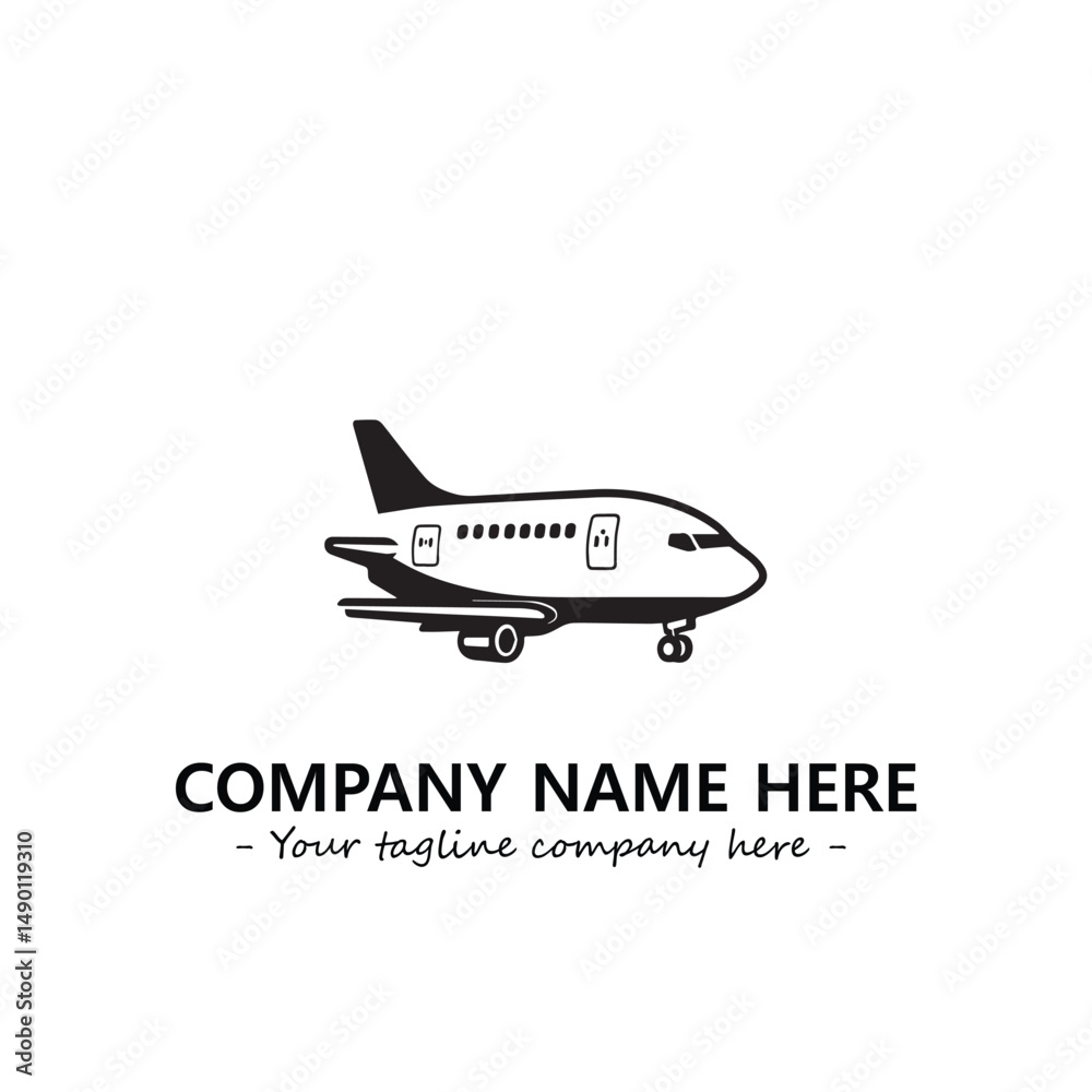 Obraz premium Plane silhouette logo company design vector illustration