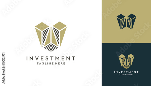Growth investment vector logo design inspirations.