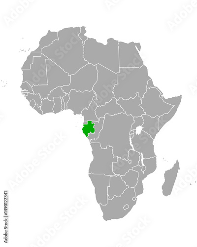 Karte von Gabun in Afrika