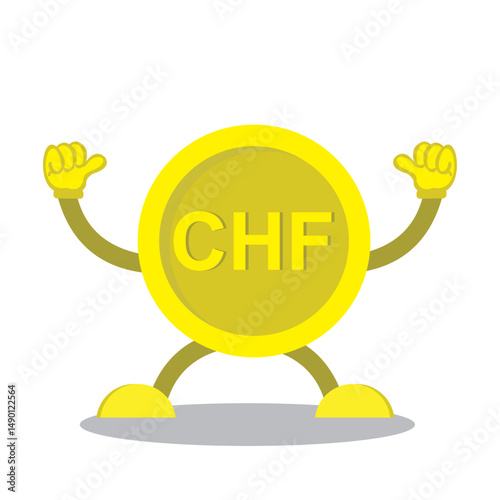 cartoon coin with thumbs up pose. cartoon coin design isolated on white background.