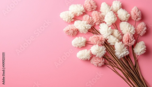 Fluffy pink and white flowers