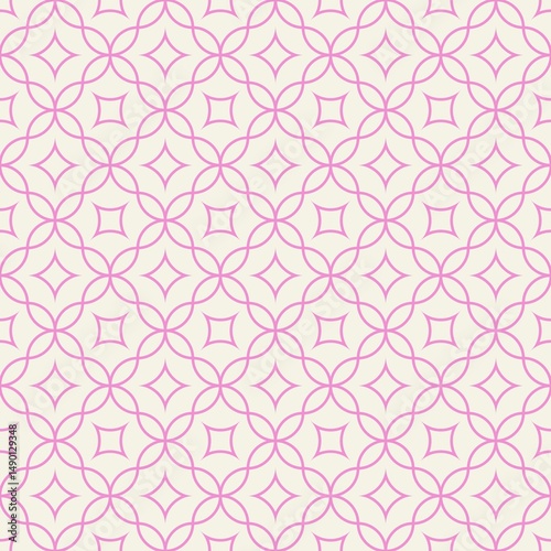 Pink floral seamless pattern with roses and vintage design photo