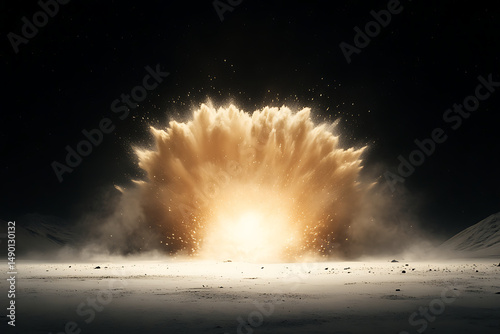 Desert Sand Explosion with Night.