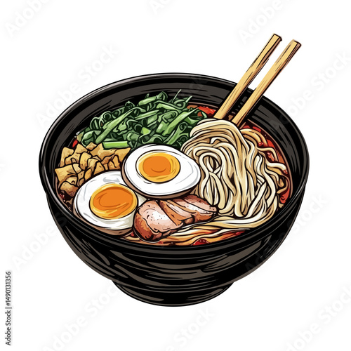 japanese ramen,vector