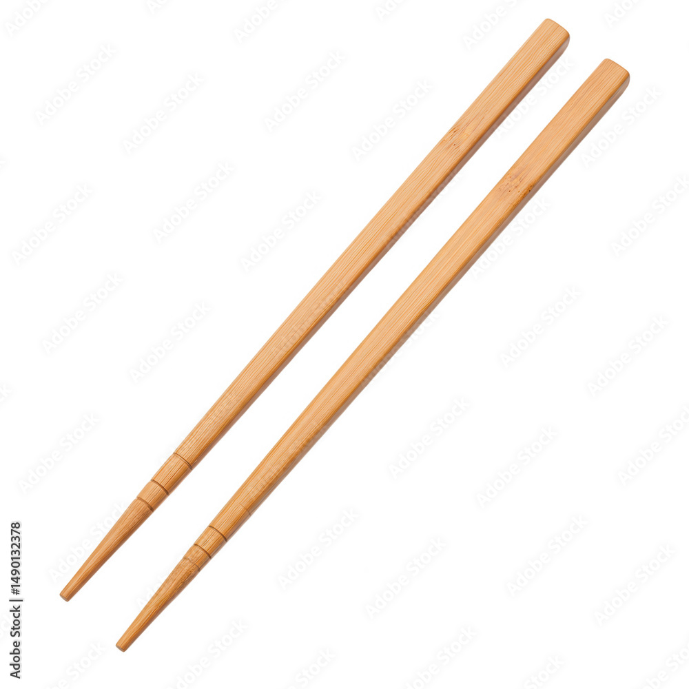 Pair of Light Brown Wooden Chopsticks Isolated on Transparent Background Pair of Light Brown Wooden Chopsticks Isolated on Transparent Background