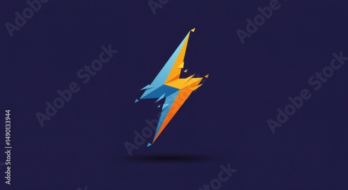 Abstract geometric lightning bolt design
