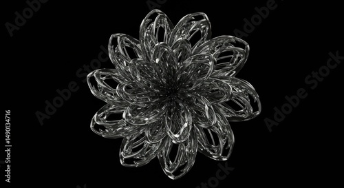 Abstract floral design on black background