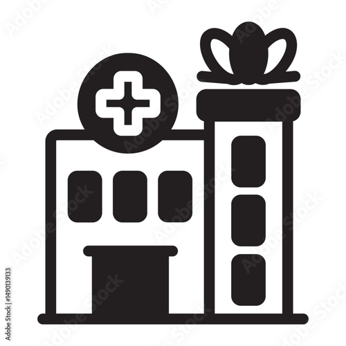 hospital glyph icon