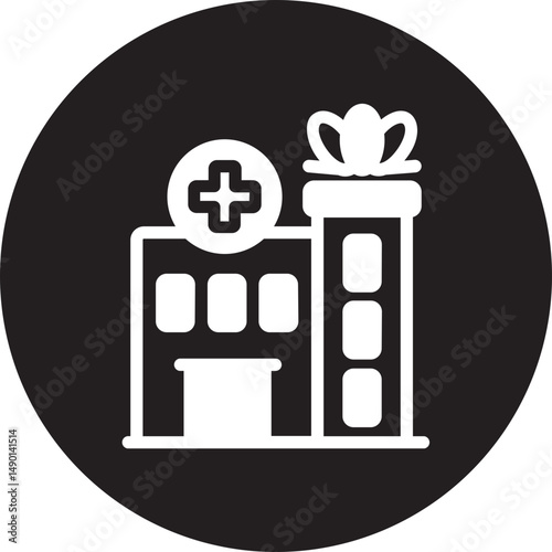 hospital glyph icon
